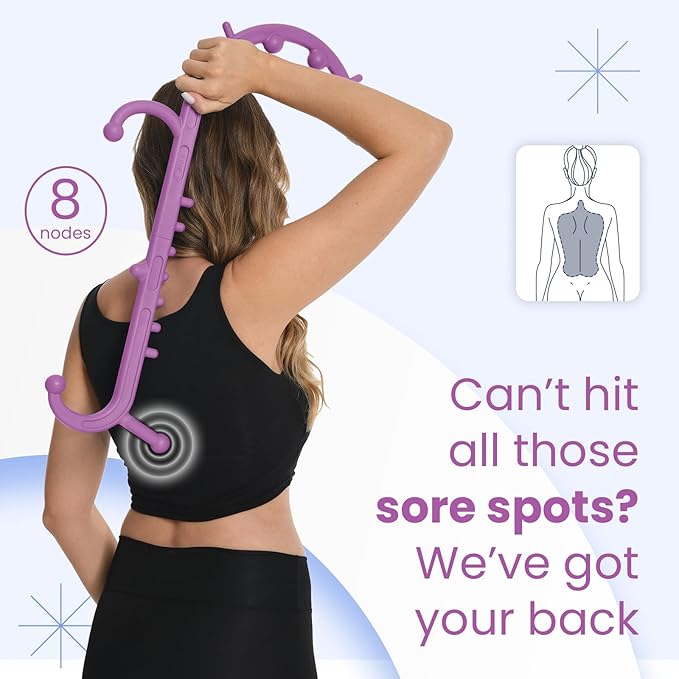 Ranarose Deep Tissue Back & Neck Massager - Back Massager Stick for Pain Relief, Muscle Knot Remover, Trigger Point Massage Tool for Full Body, Shoulders, Legs - Pressure Point Massage Tool