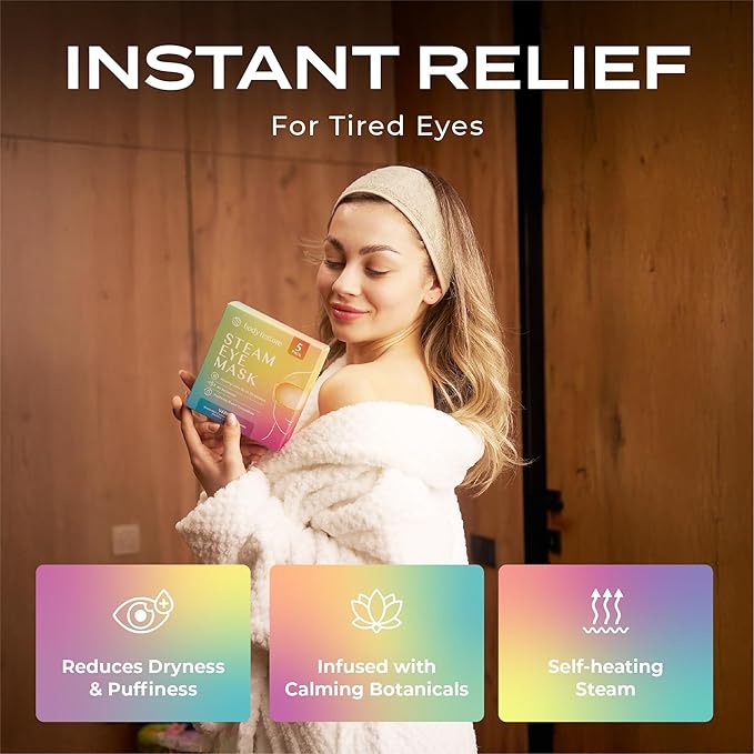 Body Restore Heated Eye Mask for Dry Eyes 5 Pack – Mothers Day Gifts for Mom, Self Heating Warm Compress, Birthday Gifts for Women, Relaxation – Variety