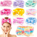 9 Pcs Spa Headband for Washing Face, Skincare Headband, Microfiber Makeup Headbands for Women Girls, Face Wash Skin Care Headbands, Facial Make Up Hair Head band, Bow Shower Hair Band for Teens Gift