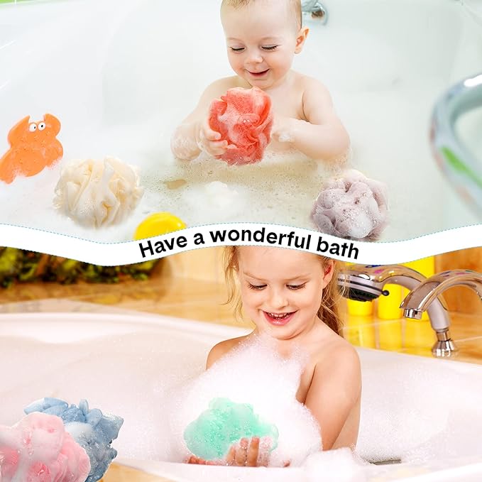 CHENGU 50 Pack Loofah Sponge Bath Sponge Shower Loofah Mesh Shower Ball Bath Pouf Wash Body Puff for Women Men, 30 g(Multicolor,Classic)