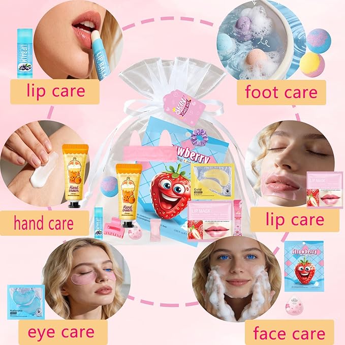 112PCS Spa Party Supplies for Girls, Spa Party FavorsInclude Face Masks,Hand Cream,Lip Mask,Spa Headband and Foot Bath Bombs,Ideal for Spa Birthday & Sleepover Party Supplies for Women