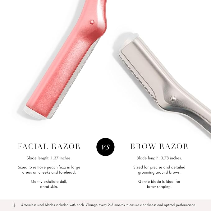 Tweezerman Tea Rose Prep and Plane Facial Razor Set
