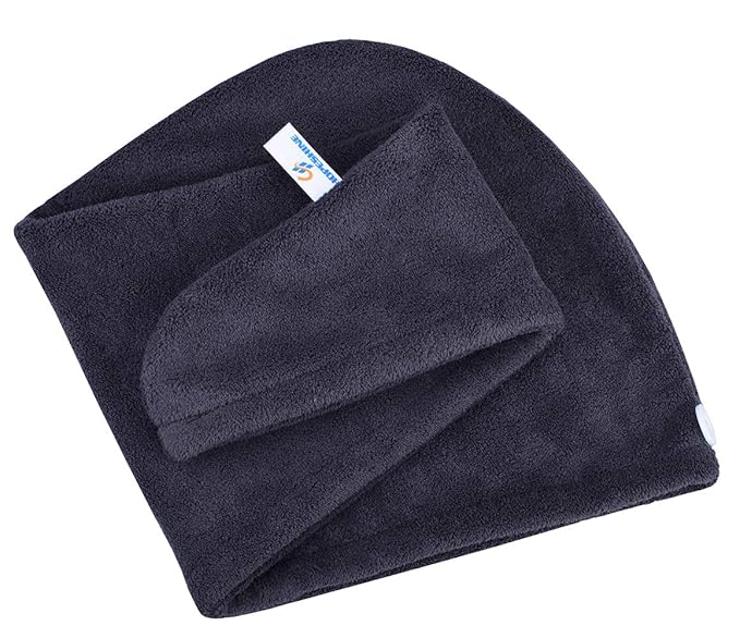 HOPESHINE Hair Drying Towel Twist Soft Shower Microfiber Towels for Curly Girls Hair Turban Wrap Fast Drying Ultra Absorbent Cap Great Gift for Women (3-Pack Dark Grey+Grey+Light Crimson)