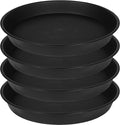 4 Pack of 18 19 inch Plant Saucer Drip Tray, 17 19 21 23 25 27 inch Heavy Duty Large Deep Plant Saucers for Pots, Plastic Flower Planter Water Trays for Indoors Outdoor (19", Black)