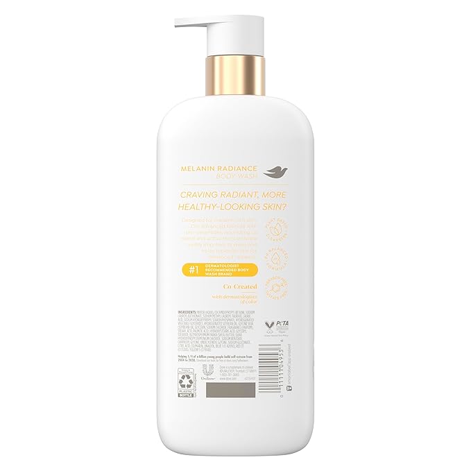 Dove Body Wash Melanin Radiance Nourishes for restored radiance 5% pro-ceramide serum with nourishing oil blend 18.5 oz (Pack of 4)
