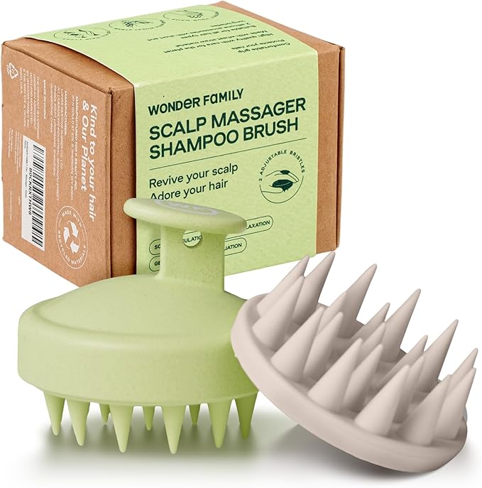 Silicone Scalp Scrubber for Dandruff – Serum, Balm, & Hair Oil Applicator – Scalp Massager Hair Growth for Men, Women – Shampoo Massager Brush or Head Scratcher – Alternative to Shower Comb (Green)