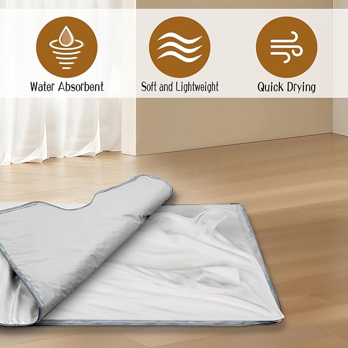 31"x71" Sauna Blanket Insert 3 Pack Machine Washable Blanket Towel Insert Super Absorbent Towel for Infrared Sauna Blankets (3, White)