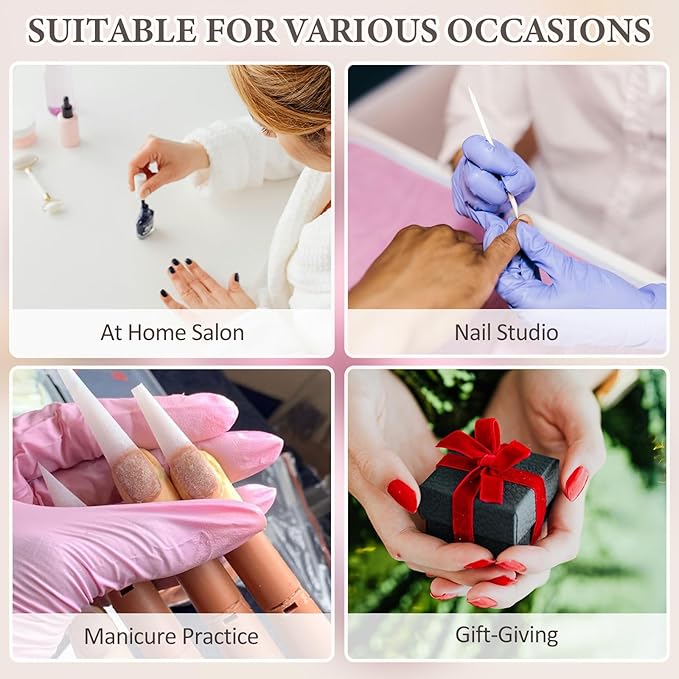 SUTOKAKA 10 Sets Disposable Manicure Prep Kit for Travel Home Salon, Individually-Packed 4 in 1 Pedicure Kit, 100/180 Grit Nail File, Mini Buffer, Cuticle Trimmer Pusher & Handle Grip Brush