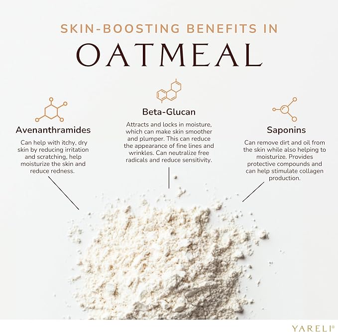 YARELI Colloidal Oatmeal, 2lb (32oz), Bath Powder for Dry Skin, for Adults, Baby and Kids