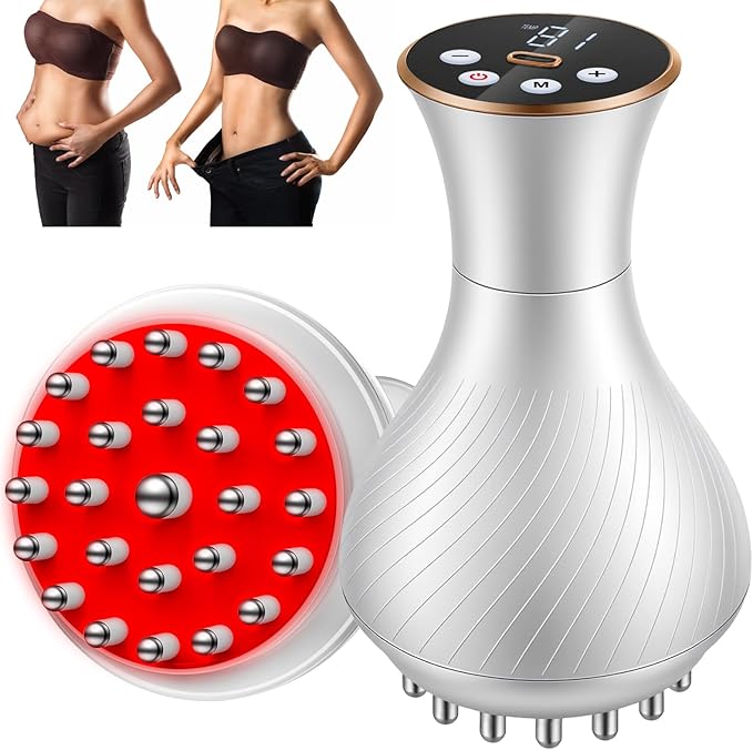 Body Sculpting Machine, Lymphatic Drainage Massager & Anti Cellulite Massage Tool, Helps Reduce Stretch Marks & Cellulite, Pain Relief Devices for Legs, Arms & Belly, Body (White)
