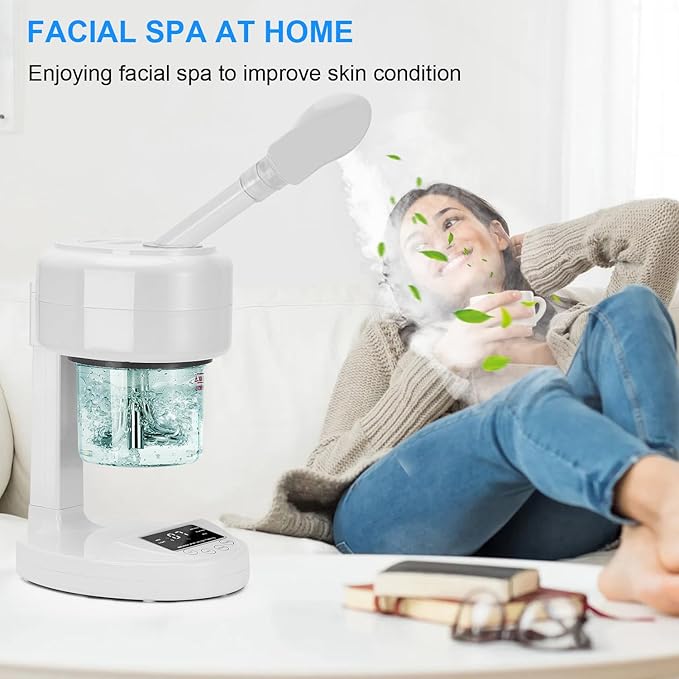 JOSTZHXIN Facial Steamer Nano Ionic Face Steamer with Extendable Arm,Portable Facial Steamer 360°Rotating Nozzle Esthetician Steamer for Personal Care at Home or Salon