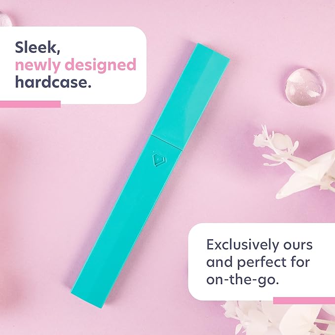 Bona Fide Beauty Glass Nail File with Case (Aqua) - 1 Piece Luxurious Gifts for Women, Crystal Etched Nail File for Natural Nails