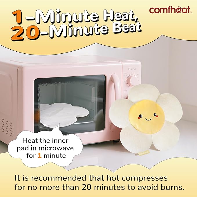 Microwave Heating Pad for Pain Relief, Moist Heat Pack Hot Compress for Period Cramps Pain, Shoulder, Muscles, Plush Heating Pad Microwavable for Girl Women Kids, with Washable Cover