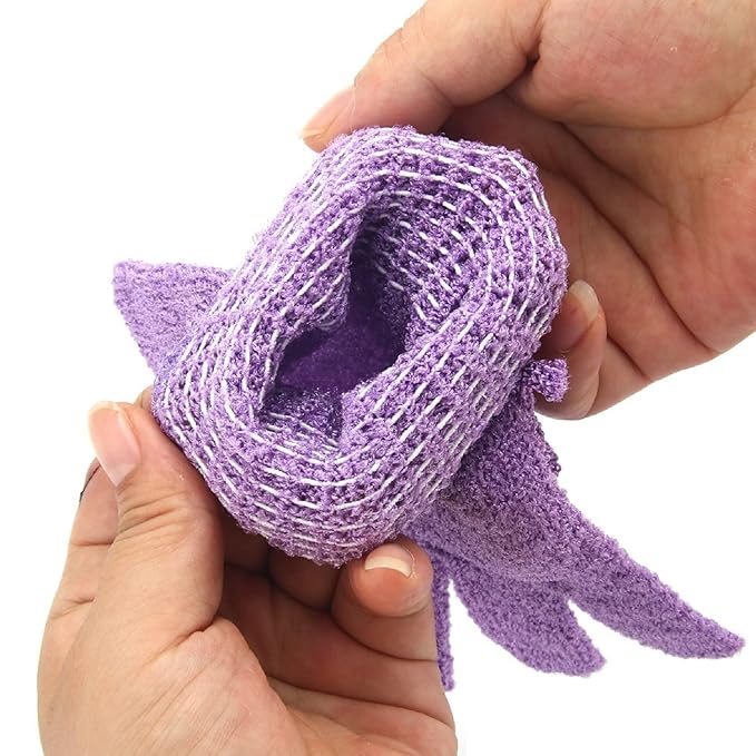 12 Pcs Exfoliating Shower Bath Gloves for Shower,Spa,Massage and Body Scrubs,Dead Skin Cell Remover Solft and Suitable for Men,Women and Children