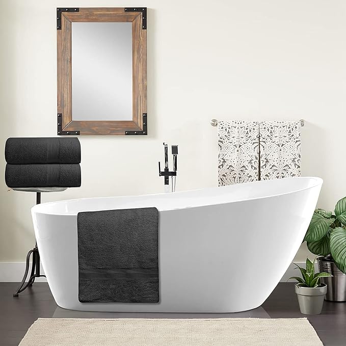 Softolle 100% Cotton Luxury Bath Sheets - Pack of 2 (35" x 70") | Super Soft, Quick-Dry & Highly Absorbent Towels for Bathroom, Home, Spa & Gym (Grey)