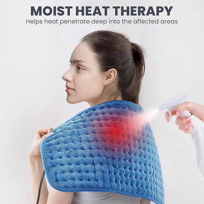 Heating Pad - Electric Heating Pad for Back Pain and Cramps Relief, Moist Heat Pad for Shoulder, Knee, Neck, 6 Heat Settings & Auto Shut Off and Machine Washable, 33" x 17"