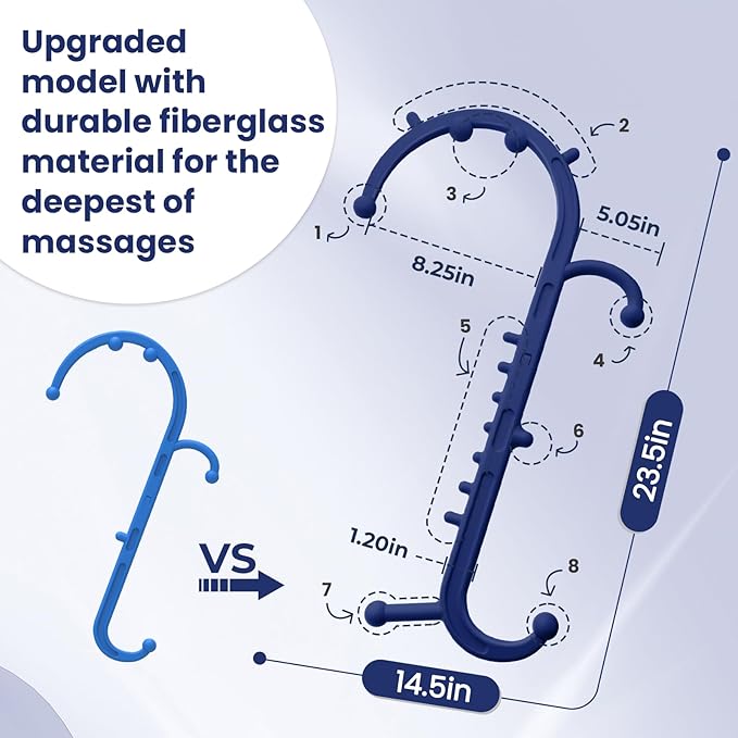 Ranarose Deep Tissue Back & Neck Massager - Back Massager Stick for Pain Relief, Muscle Knot Remover, Trigger Point Massage Tool for Full Body, Shoulders, Legs - Pressure Point Massage Tool