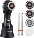 Facial Cleansing Brush Face Scrubber Exfoliator Rechargeable IPX7 Waterproof Electric Spin Cleanser Device for Exfoliating, Massaging and Deep Cleansing Removing Blackhead, Face Massaging