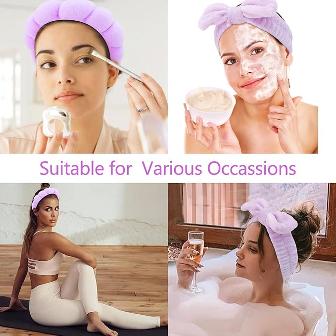 Chanaco Spa Headband, Makeup Hair Accessories for Women and Girls, Face Wash Wrist Bands, Teen Gifts Trendy Stuff