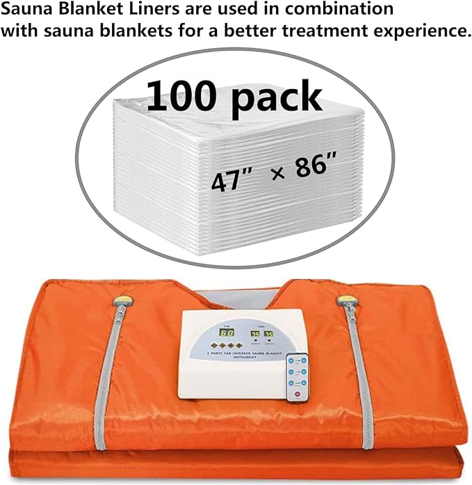 50 Pieces Disposable Plastic Sheeting,for Body Wrap Used Inside a Far Infrared Sauna Blanket,47"" x86 PE (Thicken 50 Pcs),2/100