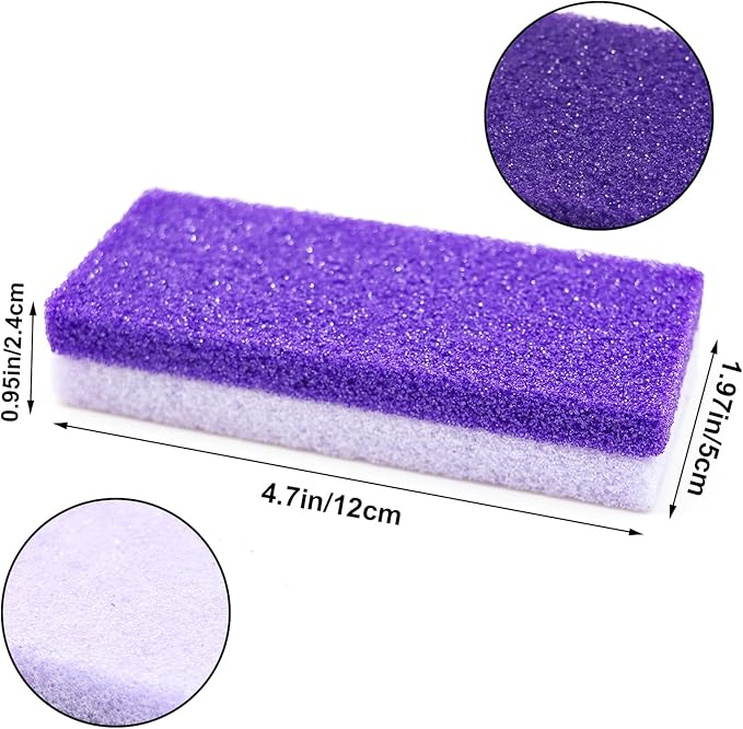 Foot Pumice Stone 4 Pack Pedicure Stone for Feet Pumice Sponge for Feet Callus Remover and Scrubber Double Sided Pedicure Foot Pumice Stone for Feet and Heels Callus and Dead Skins (Purple)