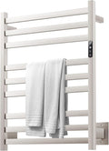 9 Bars Wall Mounted Towel Warmer, Heated Towel Rack for Bathroom, Smart Control with 24-Hour Timer, Plug-in or Hardwired Installation Hot Towel Rack, Stainless Steel Towel Warmer Rack