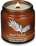Hemlock Park Oud Forest Apothecary Hand-Poured Scented Candle | Crackling Wood Wick, Botanical Fragrance & Coconut Wax | Up to 25 Hour Burn Time | 4 oz