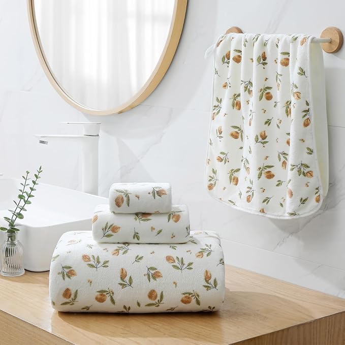 YTYC Towels,39x78 Inch Oversized Bath Sheets Towels for Adults Luxury Bath Towels Extra Large Sets for Bathroom Super Soft Microfiber 80% Polyester(Printing,2 Piece)