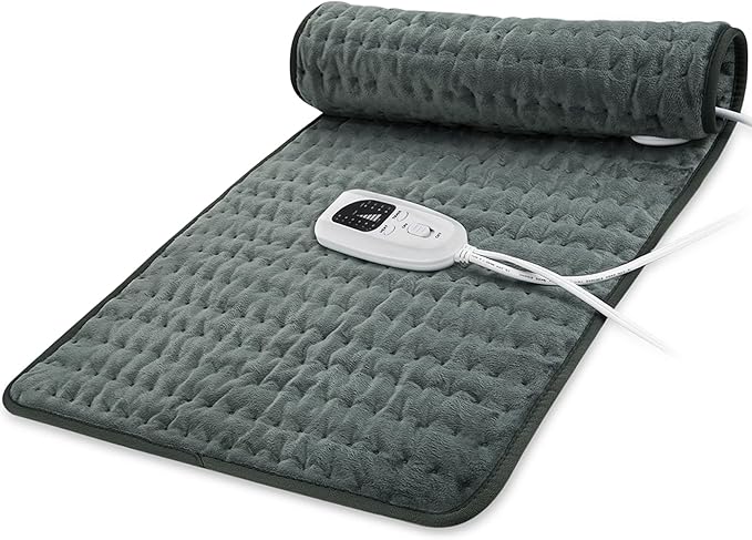 40"X20" Electric Heating pad with 6 Heat Settings, Auto Shut Off, Dry Electric Heating for Back Neck Knee Arms Legs Shoulder Heat Pads for Christmas Birthday Father's Day Mother's Day (Dark Gray)