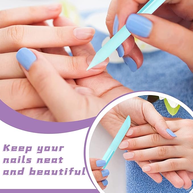 4Pcs Glass Cuticle Pusher, heemeei Dual-Ended Manicure Stick, Crystal Cuticle Pusher Glass File, Professional Precision Filing Cuticle Remover, Manicure Pedicure Tools for Nails and Cuticles Care…