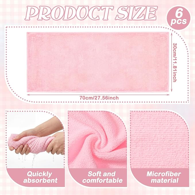 HunnmingRe 18 Pcs Foot Spa Kit for Pink Spa Sleepover Party Supplies with 6 Foldable Foot Soaking & 6 Towels & 6 Floor Mats Matching Ribbon for Women Gift