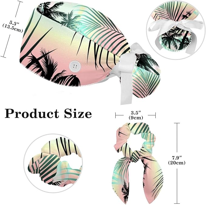 Women's Working Caps with Scrunchies Tarot Pattern Background Lace-Up Hat Unisex Hair Covers One Size