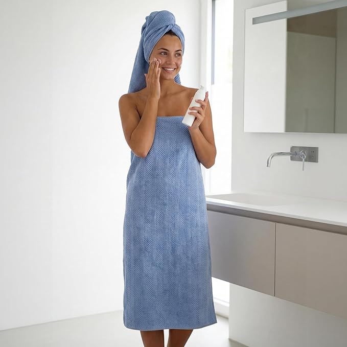 ecolook 4 Pack Microfiber Bath Towels, 31 x 63 inches Extra Large Bath Towel Set, Super Soft Highly Absorbent Bath Towels Set of 4, Quick Dry Lightweight Bathroom Towels for Spa, Pool, Gym, Navy