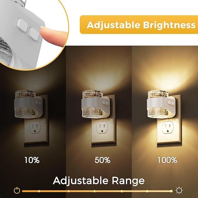 L LOHAS LED Night Light, 3CCT Bubble Night Lights Plug into Wall,2 Pack 3000K/4000k/5000K Adjustable Night Light,Dimmable Nightlights with Dusk to Dawn Sensor for Rooms Bathroom Hallway