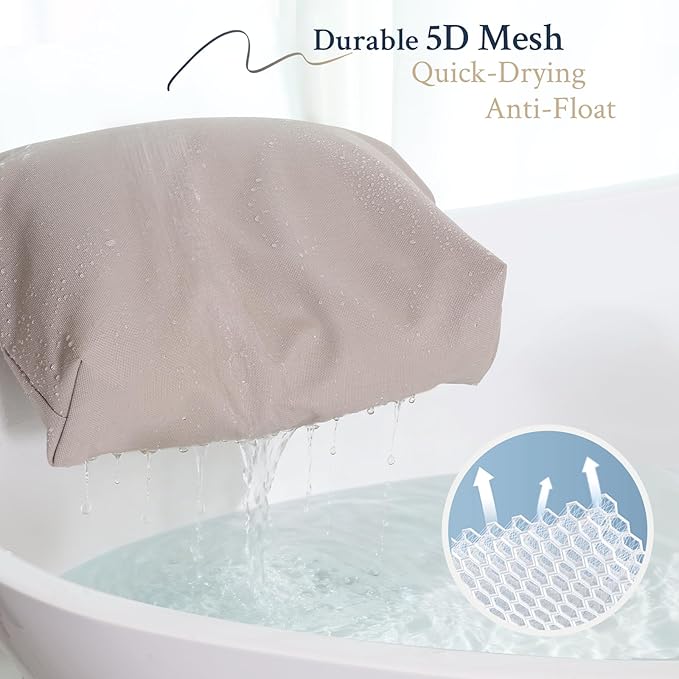 Luxury Bathtub Pillow, Gift for Christmas Birthday Mother's Day, Skin-Friendly Cushion, Support Back, Neck & Head, Non-Slip, Adjustable Thickness, Washable & Quick-Drying - Ideal for Home Spa Days