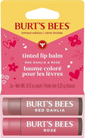 Burt's Bees Lip Tint Balm, Mothers Day Gifts with Long Lasting 2 in 1 Duo Tinted Balm Formula, Color Infused with Hydrating Shea Butter, Red Dahlia + Rose (2-Pack)