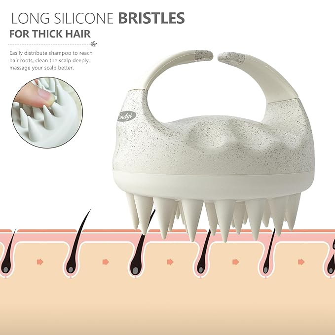 Sndyi 2 Pcs Scalp Massager Shampoo Brush, Scalp Scrubber with Soft Silicone Bristles, Scalp Exfoliator for Dandruff Removal, Scalp Massager for Hair Growth, Wet Dry Hair Brush for Scalp Care