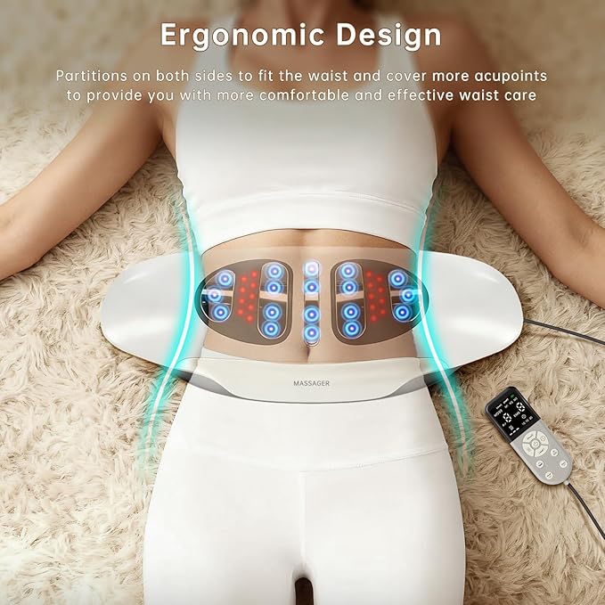 Zenopax Electric Lumbar Traction Device, Multifunctional Back Traction Device with Dynamic Traction, Left-Right Swing, 8-Level Electrotherapy, Vibration Massage, 3-Level Hot Compress