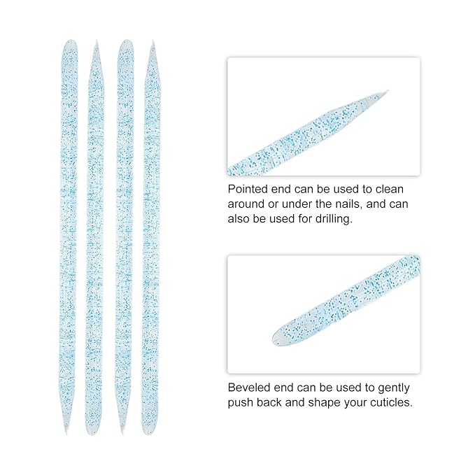 100 pieces disposable cuticle pusher, cuticle pusher remover cleaner for fingernail, cuticle cleaning and nail care for beginners and professional nail technicians(blue)