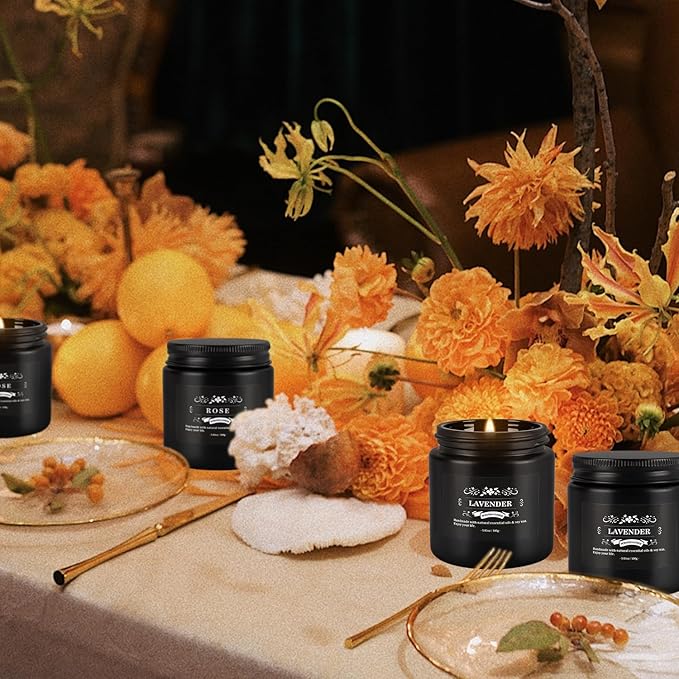 YOROXRG Scented Candles Gifts Set 12 Pack Soy Wax Travel Tin Jar Candles for Home 3.05 OZ for Mom for Christmas, Birthday, Thanksgiving, Mother's Day(Black)