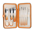 Manicure Set, 10 pcs High-Carbon Steel Nail Clippers Set, Portable Mini Manicure and Pedicure Kit, Travel Grooming Nail Kit with Leather Bag for Men and Women