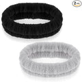 2Pcs Spa Headband, Make Up Headband Hair Headband for Face Washing Hair Bands Men Absorbent Elastic Skin Care Head Band Wrap for Women Yoga Sports Shower Exercise