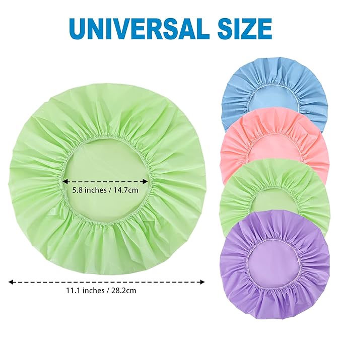 12 PCS Shower Caps for Women, Double Side Waterproof Shower Cap, Reusable Elastic Bath Caps for Shower, EVA Bathing Shower Caps, Bath Hair Caps - Set A (Purple+Pink+Blue+Green)