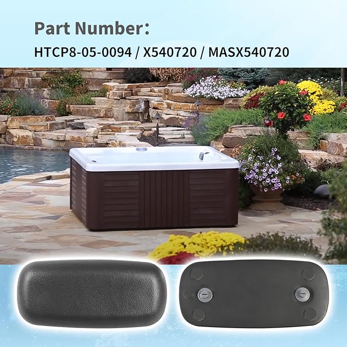 Hot Tub Compatible with Master Spas Pillow - Generic Charcoal Grey Flat Pillow Starting in 2009 HTCP8-05-0094 / X540720 / MASX540720