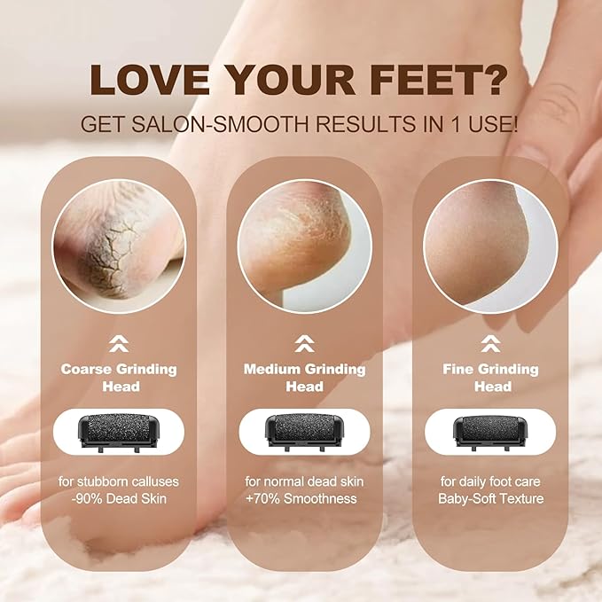Electric Callus Remover for Feet, Rechargeable Waterproof Foot File Professional Foot Care Tools with 17-in-1 Pedicure Kit, Portable Callus Remover Kit to Remove Dead Skin Hard Skin Dry Cracks(Black)