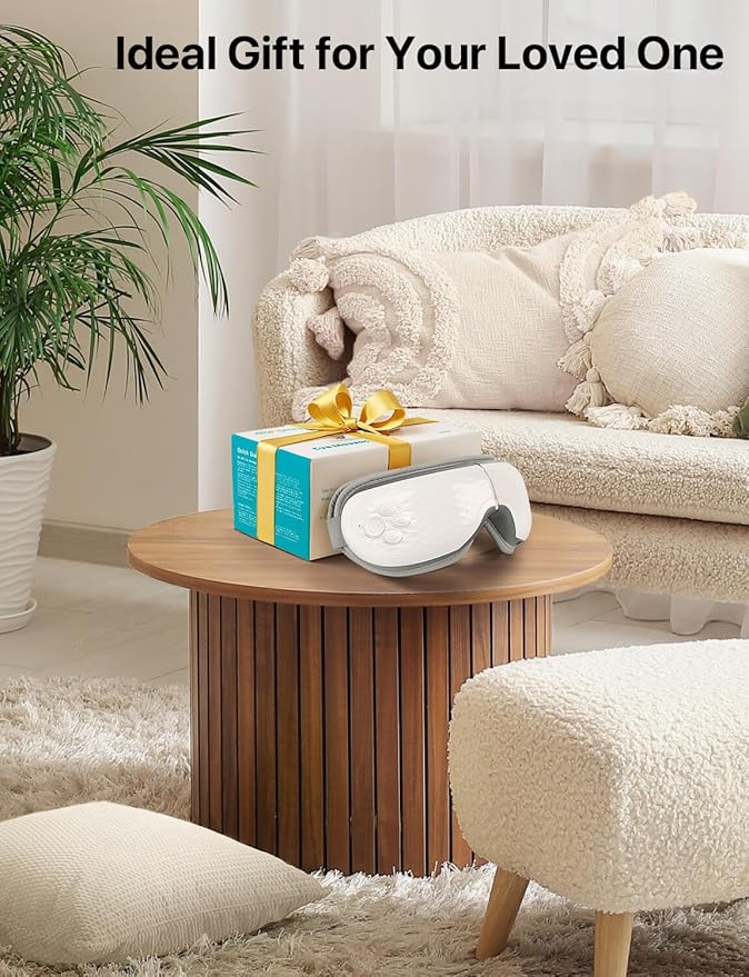 ALLJOY Eye Massager with Heat, Mothers Day Gifts for Women Men, Bluetooth Music Sleep Mask for Migraine Relief, Eye Strain, Dark Circles & Dry Eyes