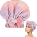 Xinjoduz Absorbent Hair Towel Wrap, Microfiber Hair Towel Wrap for Women, Quick-Drying Hairs Turban Towels, Soft Hairs Drying Cap for Wet, Pink