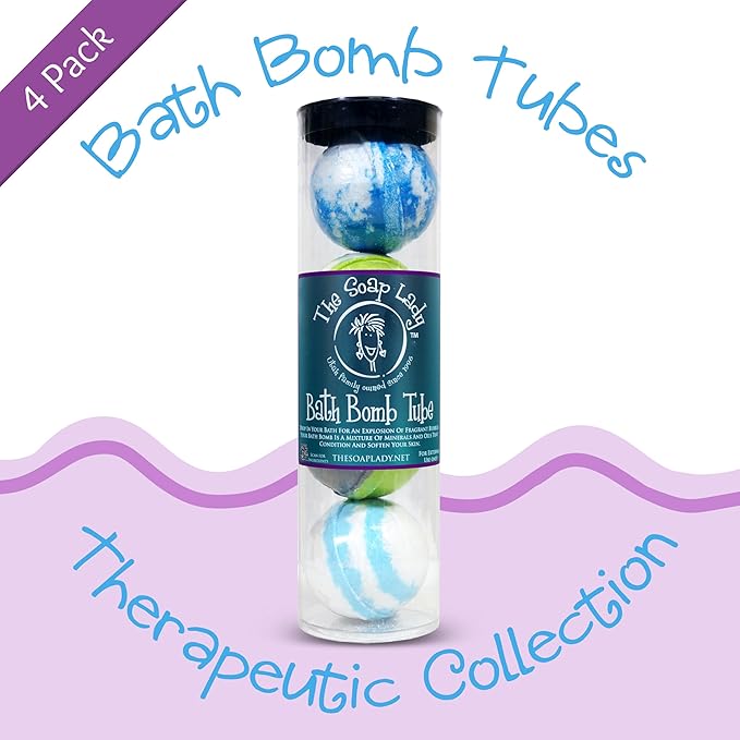 The Soap Lady Therapeutic Bath Bombs - Stop Pain, Vapor Bath, Detox, and Headache Gone - 4 Pack