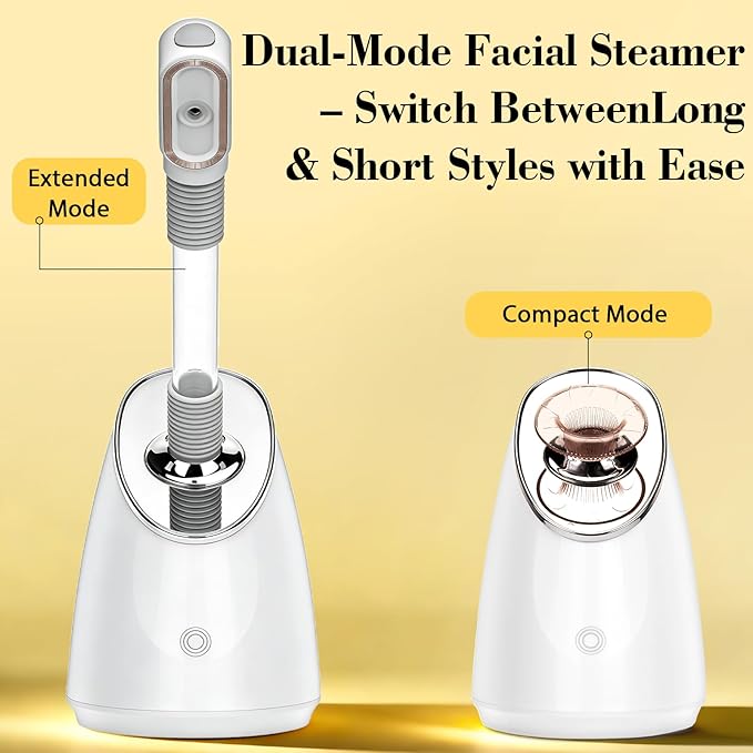 Pjordo Facial Steamer Spa Kit, Nano Ionic Face Steamer for Deep Cleaning Unclogs Pores, Warm Mist Humidifier Steamer for Face Home Sauna SPA, Self Care Gifts for Women