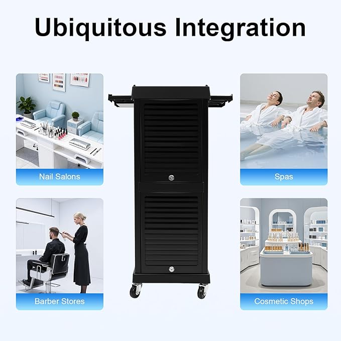 Beauty Rolling Trolley Cart Equipment Mobile Salon Spa Service Cart with 6 Drawers Lockable Hair Storage Cabinet Barber Organizer Station Hairstylist Trolley for Beauty Tattoo Hairdressing